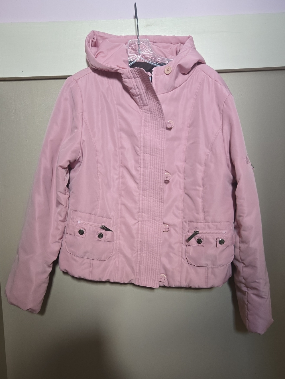 lei Light Pink Hooded Puffer Coat